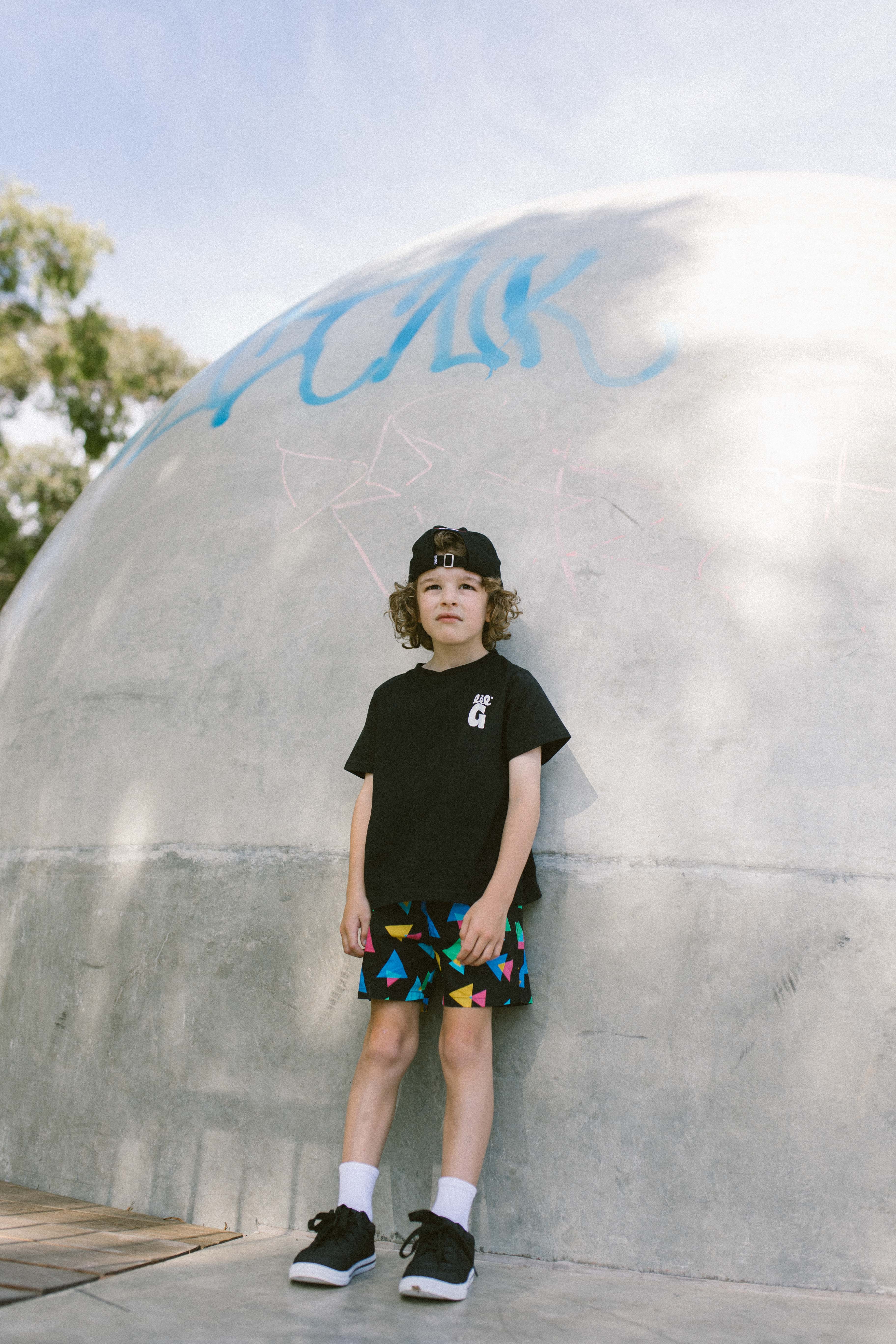 all day everyday black logo tee