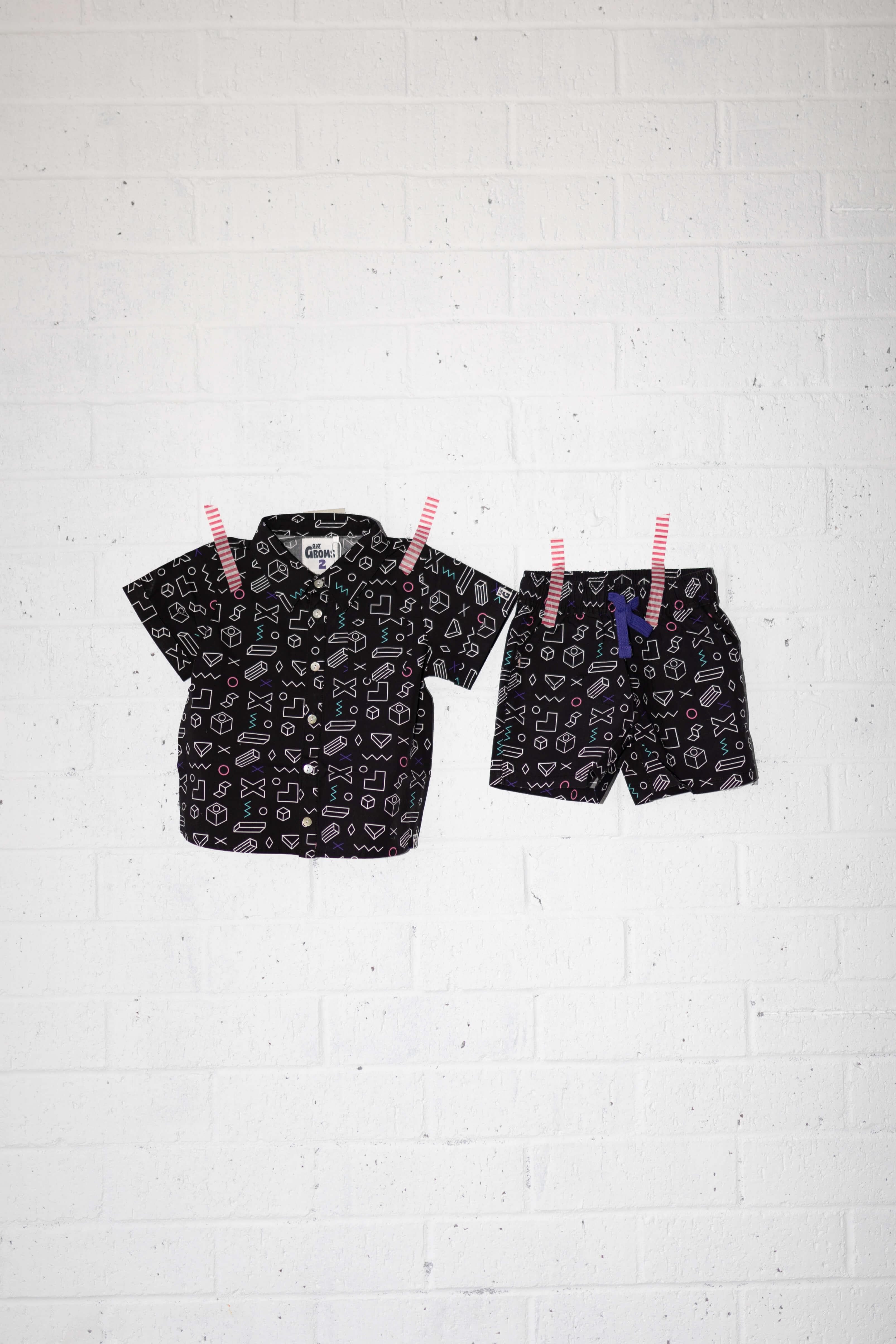 its all geo woven short - Lil Groms Kids Co