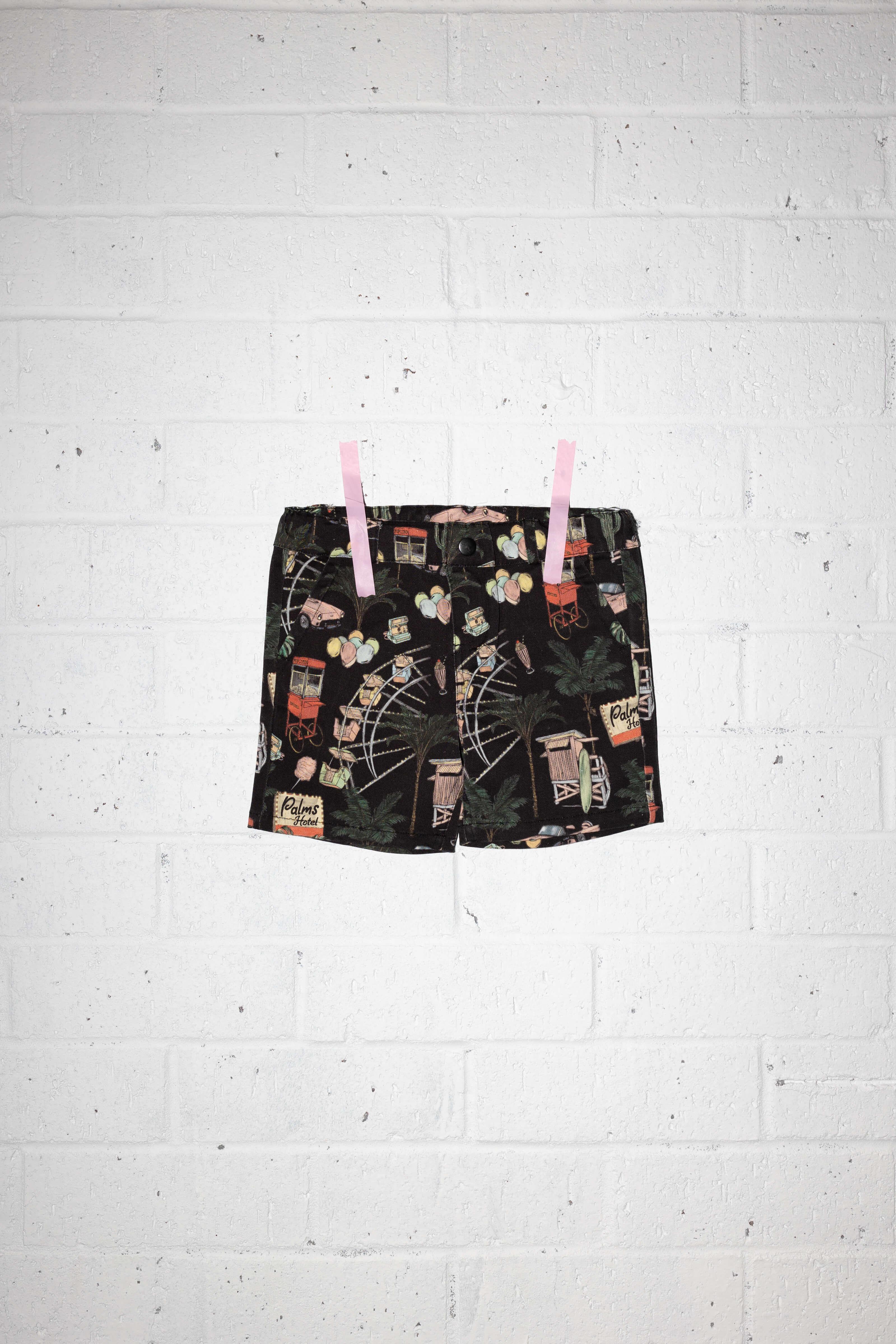 cali love playground woven shorts - Lil Groms Kids Co