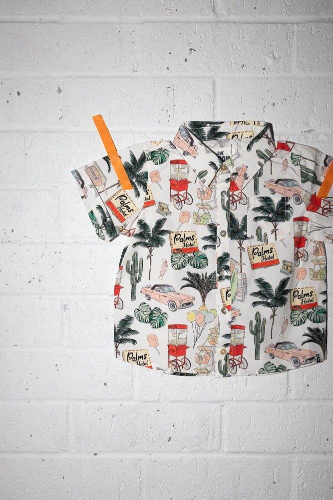 CALI LOVE WHITE PLAYTIME SHORT SLEEVE SHIRT - Lil Groms Kids Co