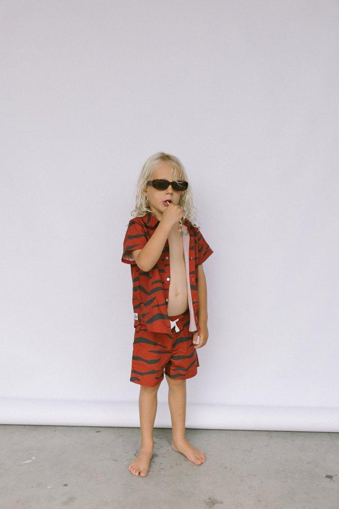 easy tiger rusty red short sleeve shirt - Lil Groms Kids Co