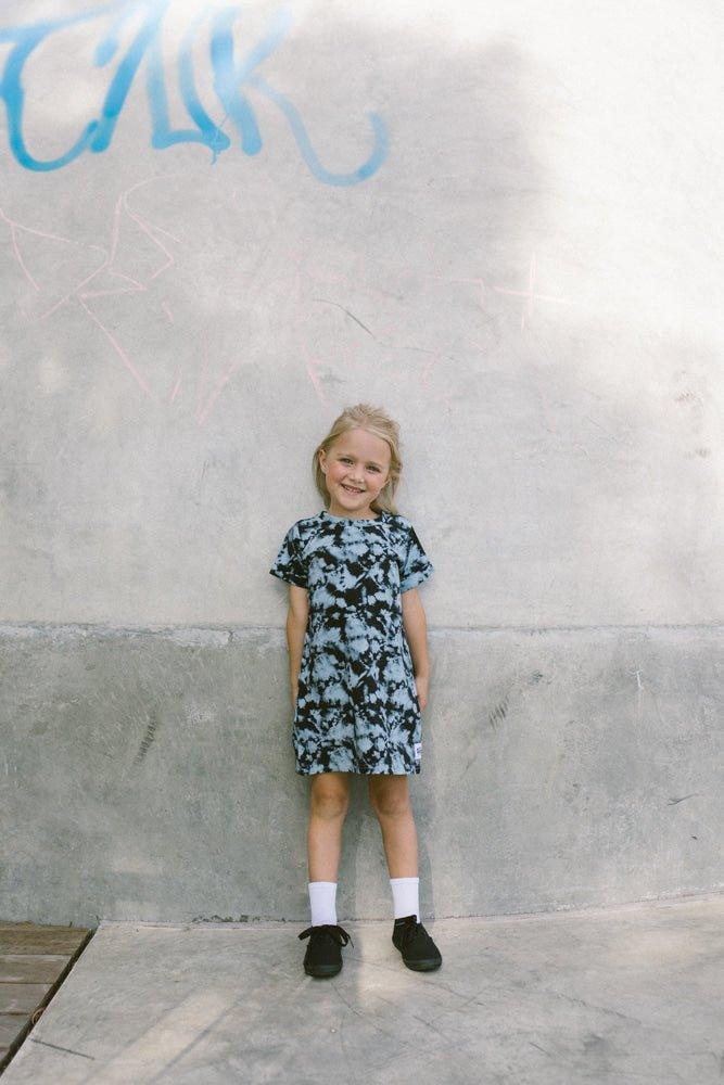 into the blue tshirt dress - Lil Groms Kids Co