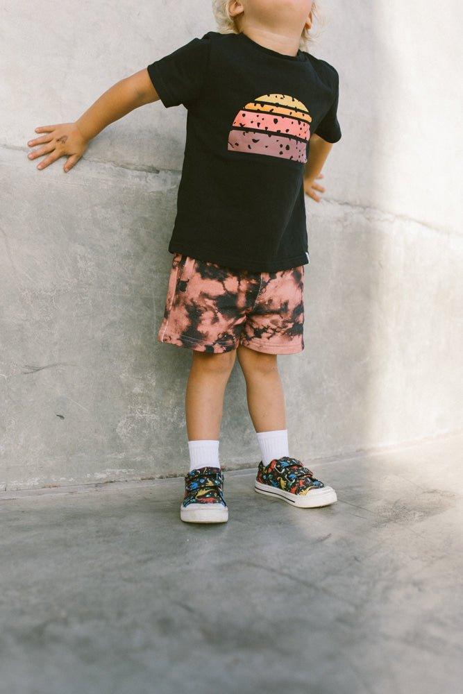 sunset black tee - Lil Groms Kids Co