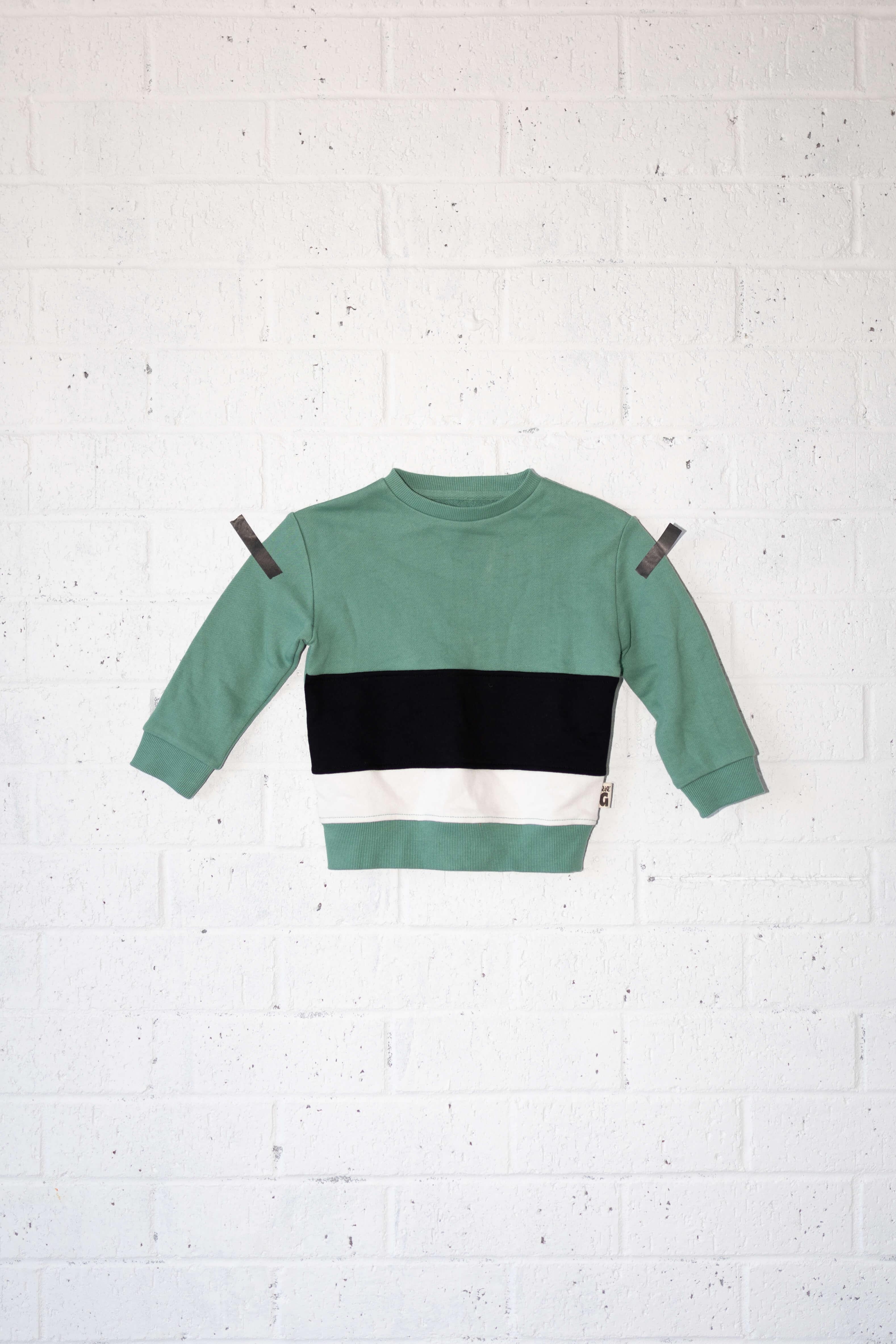 green striped cut and sew jumper - Lil Groms Kids Co